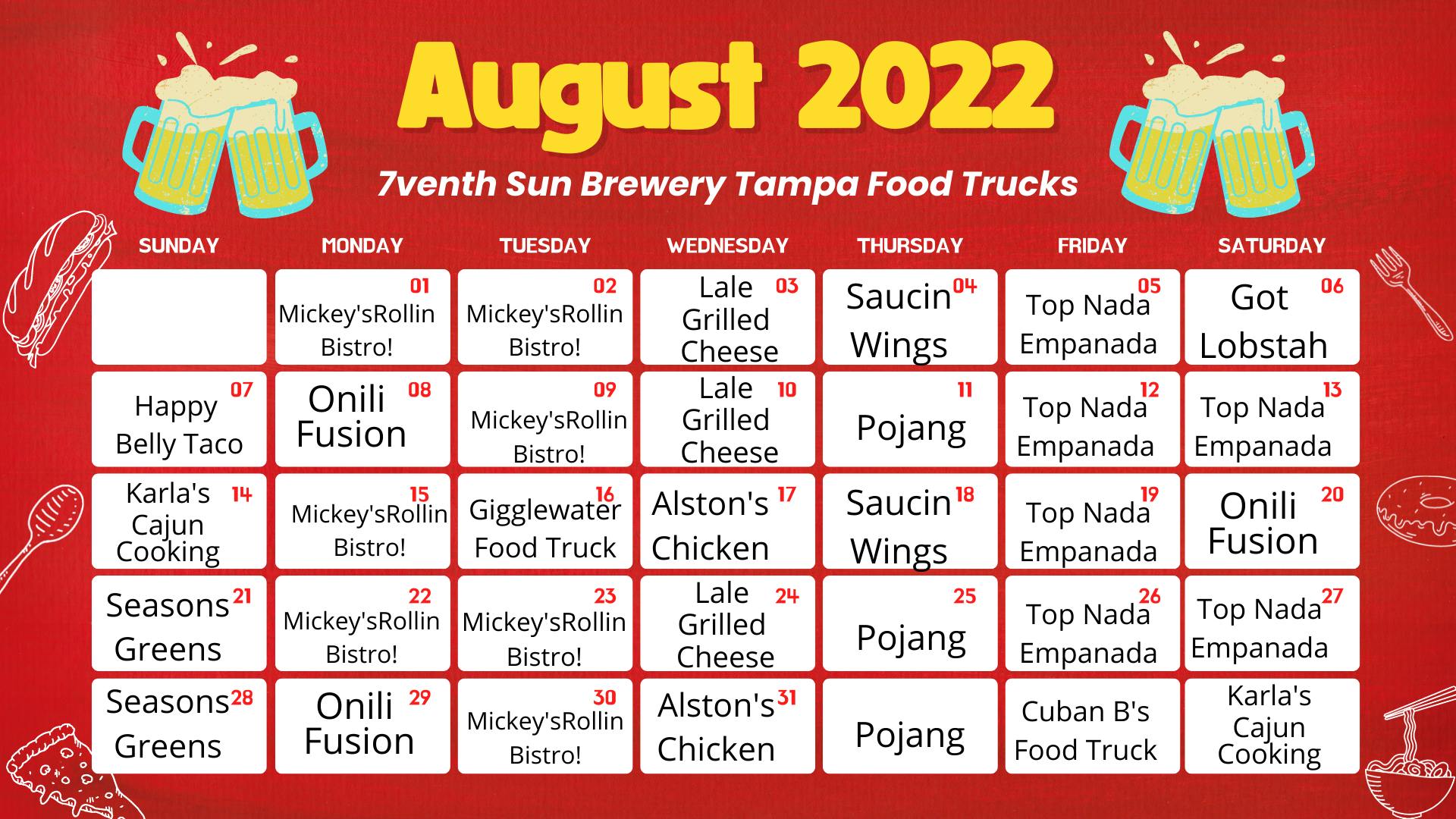 7venth Sun Tampa August Food Trucks