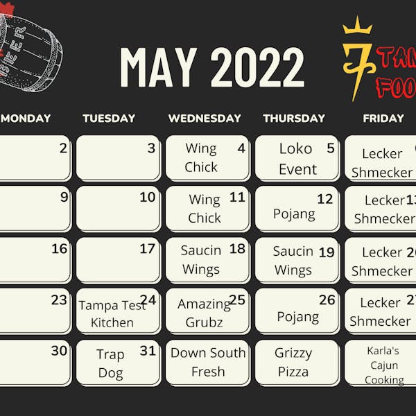 May 2022 Food Truck Calendar