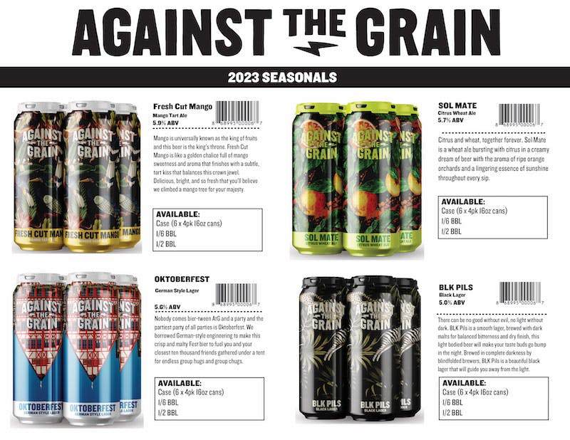 Seasonal beers group sales sheet