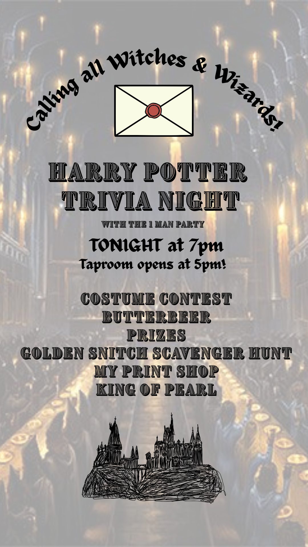 2026 Harry Potter trivia flyer