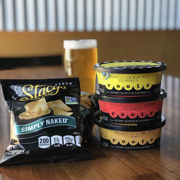 Archetype Brewing Snacks _ Roots Hummus and Stacy's Pita Chips