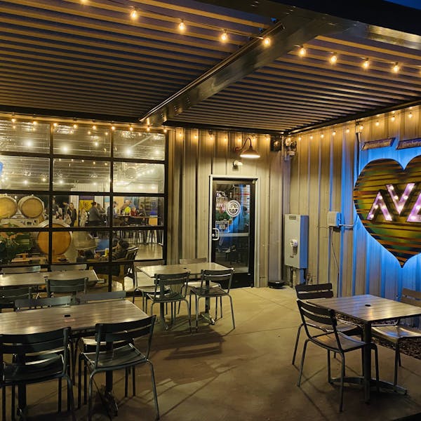 Back patio selfie heart mural