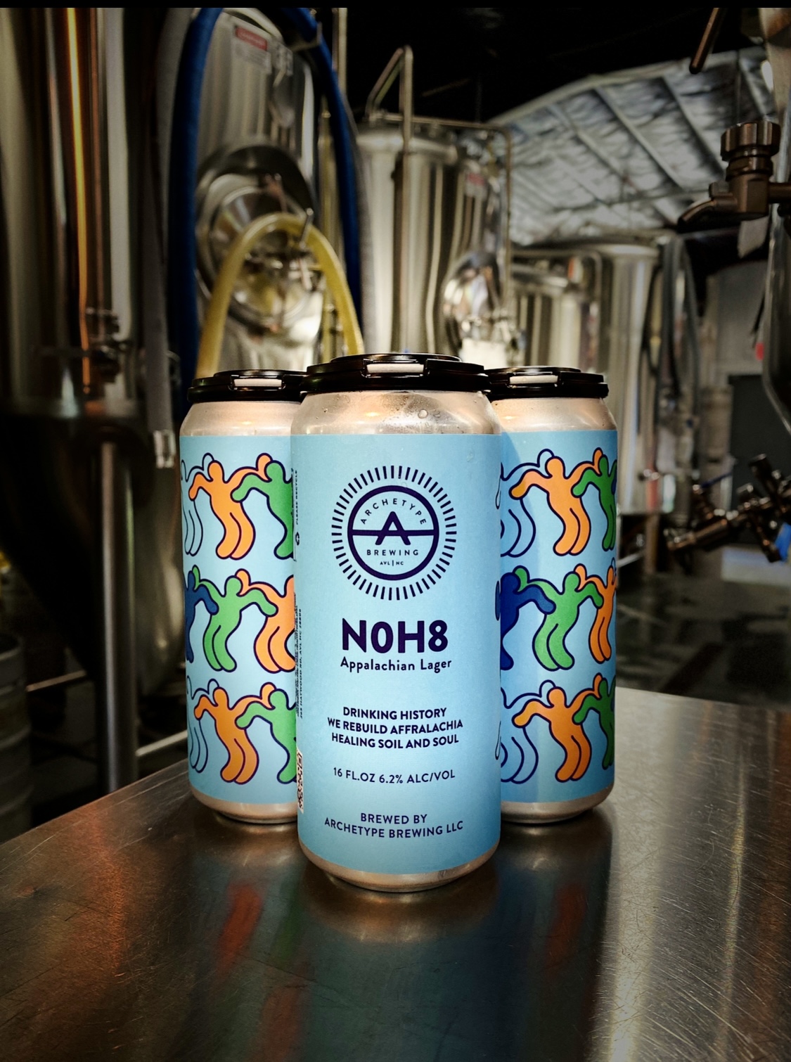 Archetype Brewing N0H8 Appalachian Lager benefitting Hood Huggers International’s Blue Note Junction