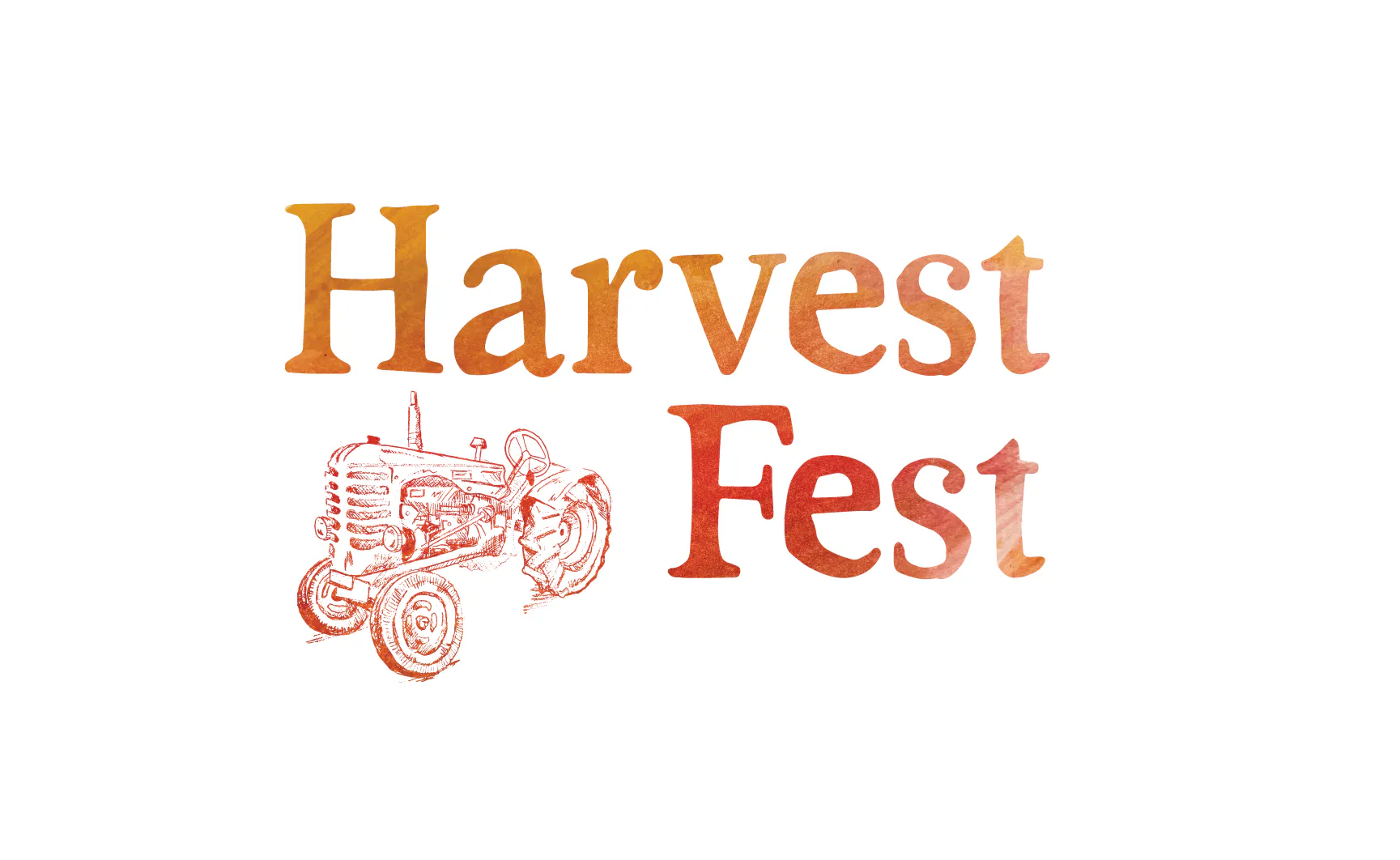 Harvest Fest Logo with red tractor