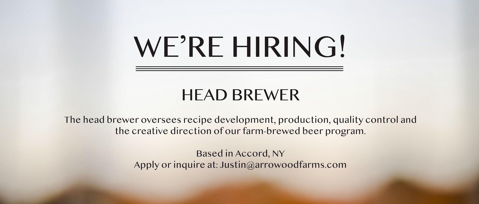 Hiring Head Brewer Hiring Head Brewer