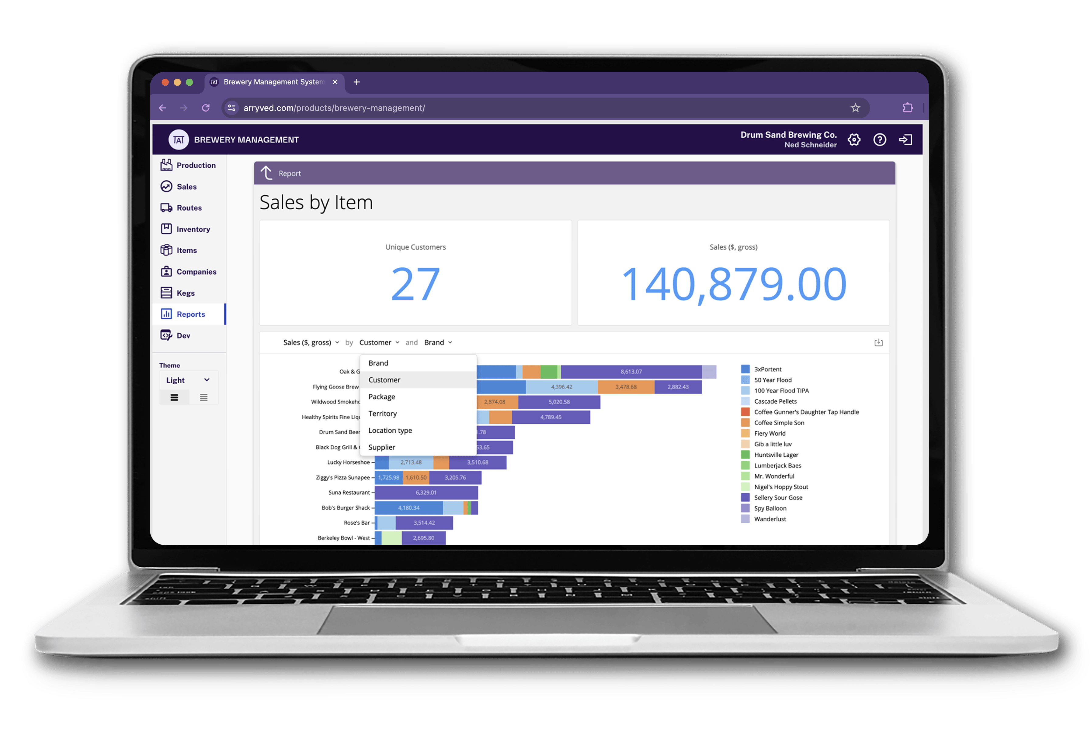 Arryved ABM product displayed on a computer screen