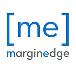 The letters M and E in between brackets with MarginEdge spelled out below.