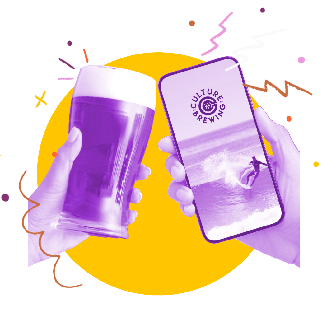 Tapwyse - beer cheers with phone graphic