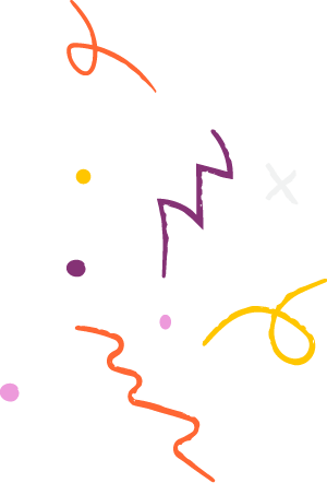 squiggle overlay graphic in pink orange and purple