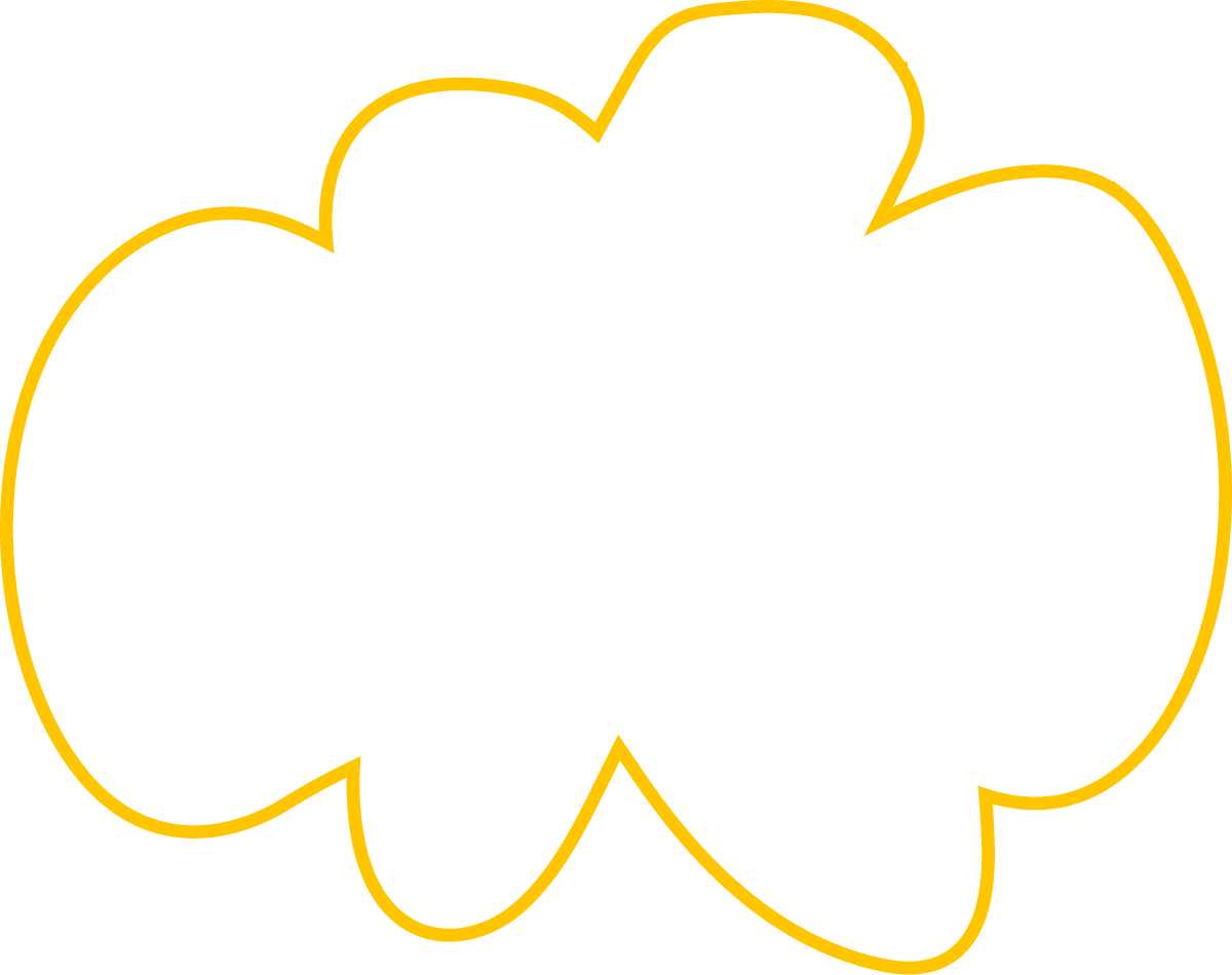yellow outline cloud graphic