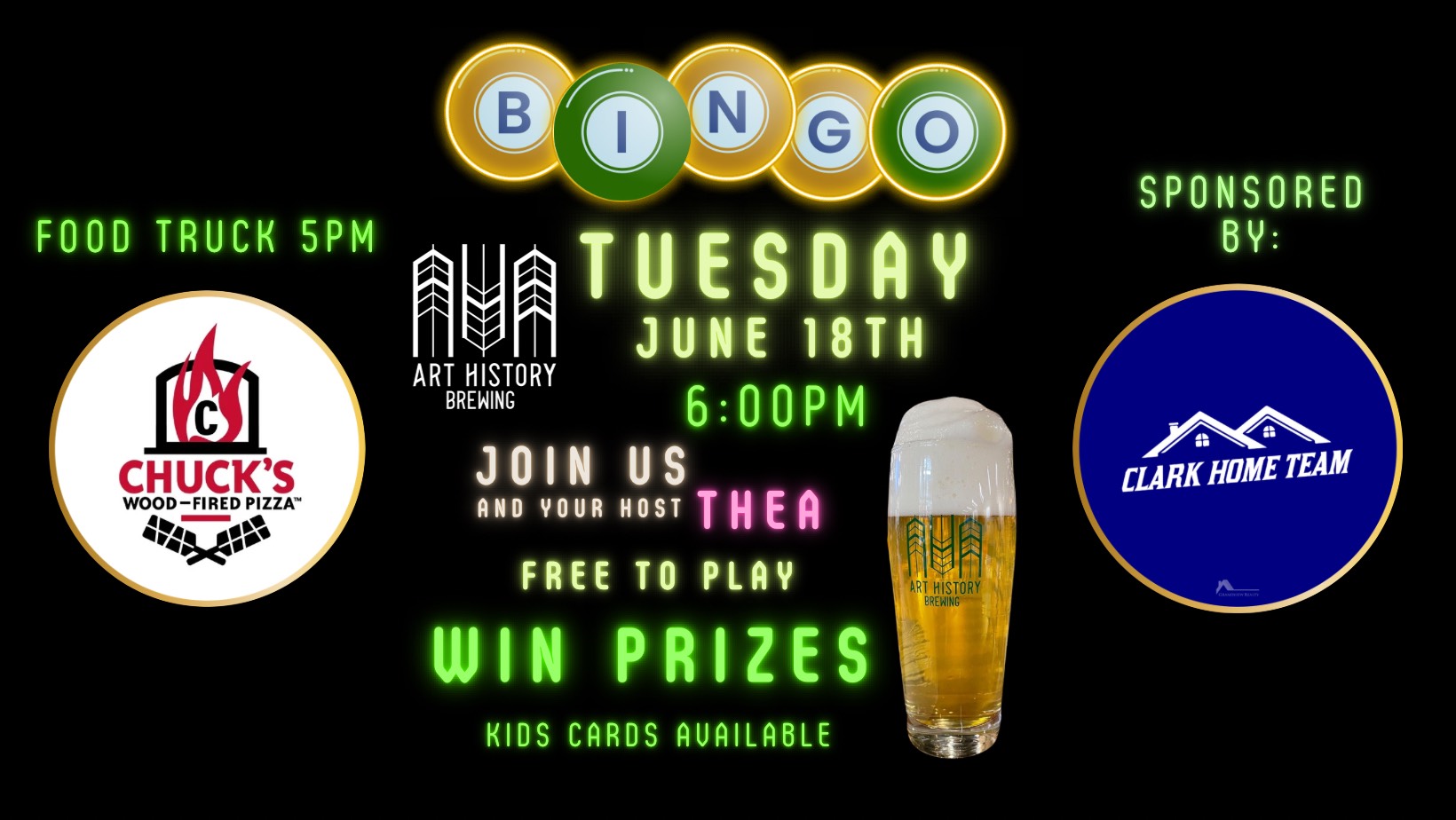 Tuesday Bingo / Chuck’s Woodfired Pizza