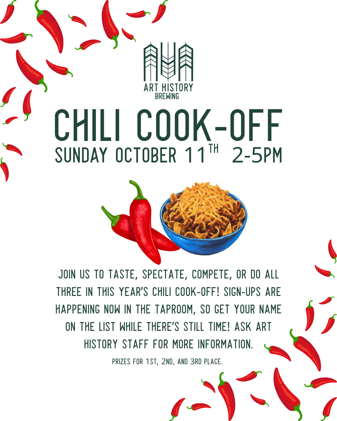Chili Cook Off: 2pm to 5pm