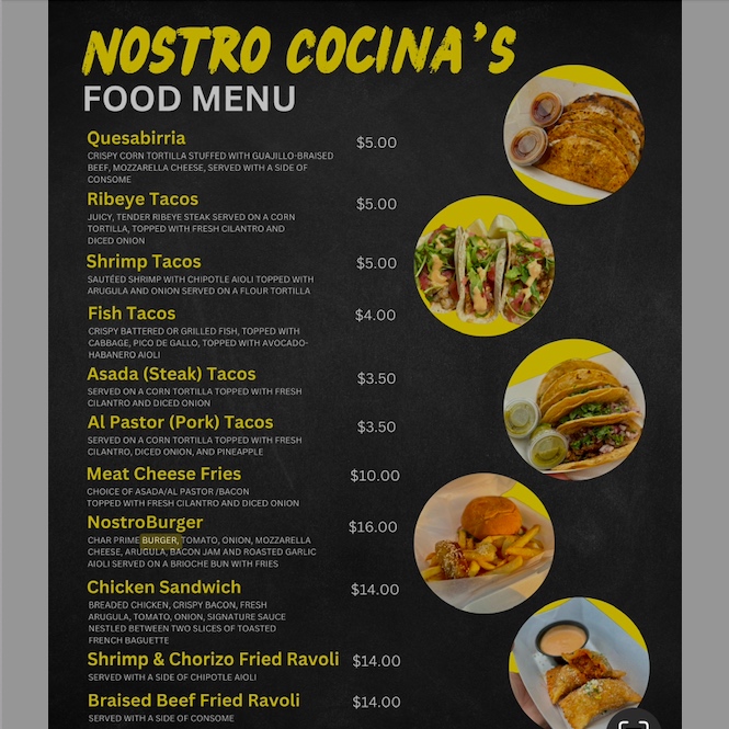 Nostro Cucina: 12pm to 6pm