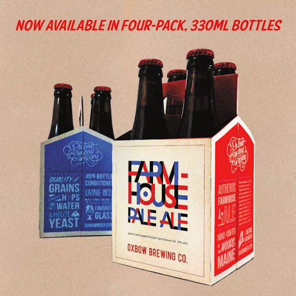 Oxbow Farmhouse Pale Ale Now Available in 4pks!