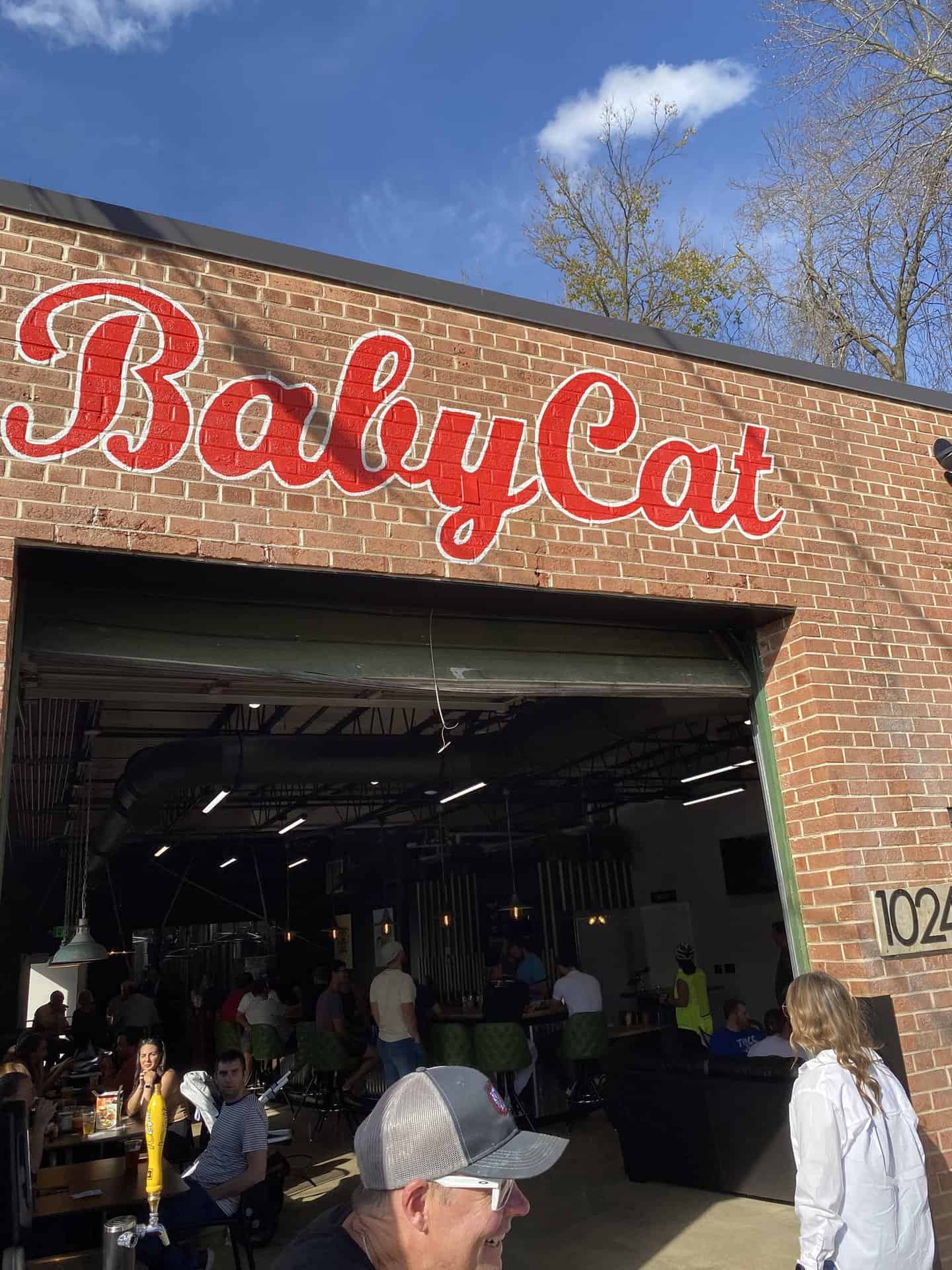 Exterior photo of Babycat Brewery front brick facade