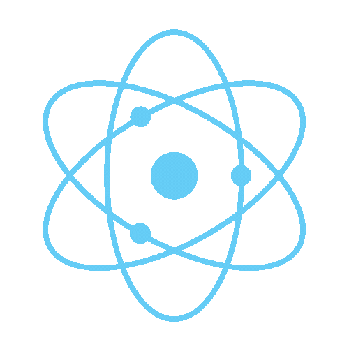 teal atom graphic 