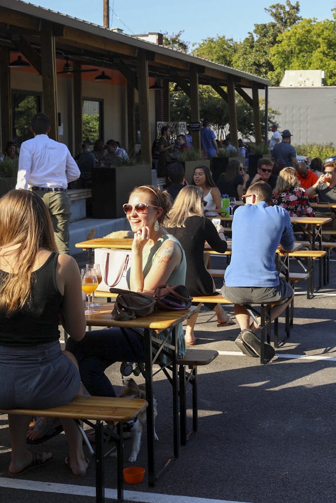 Outdoor beer garden