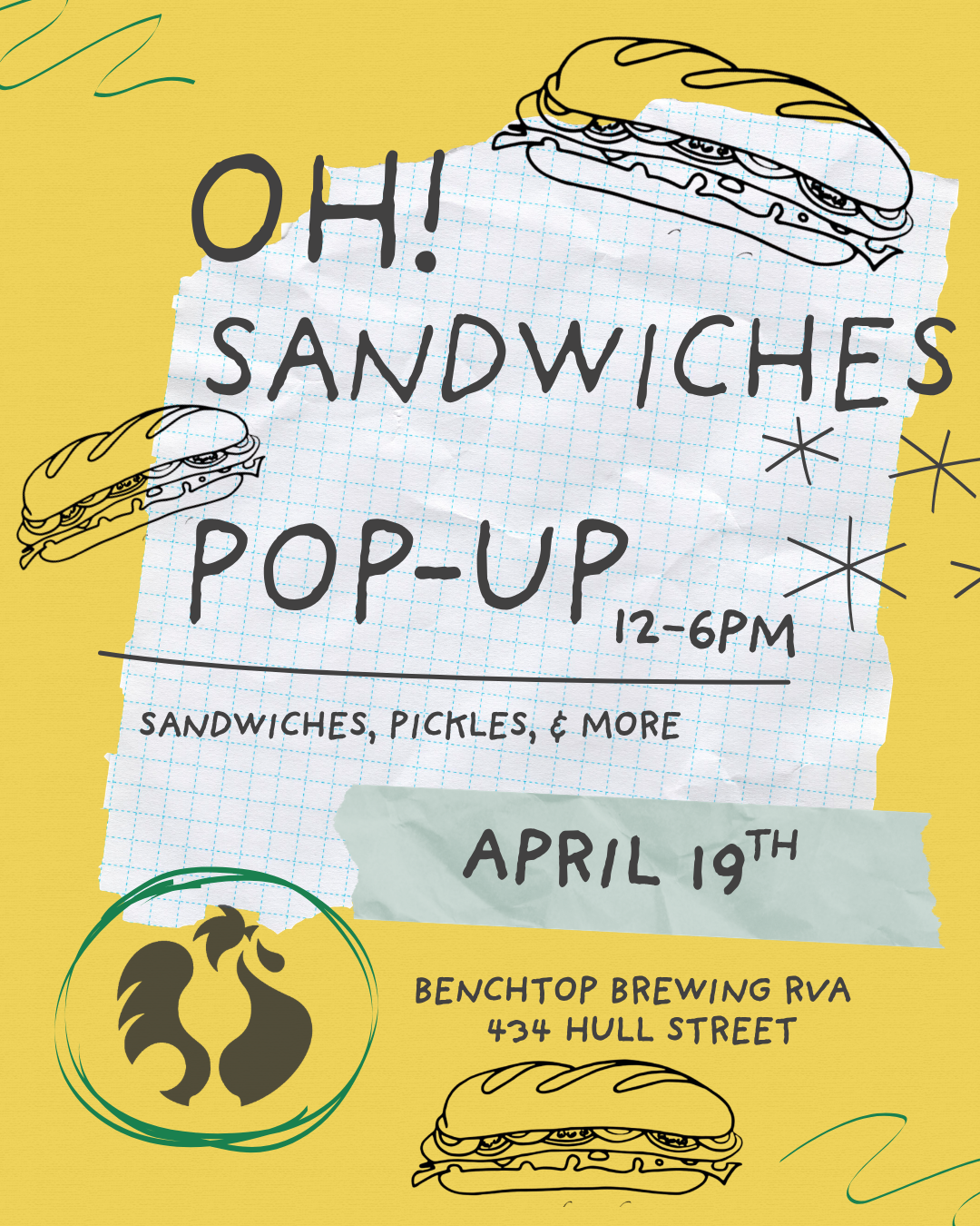 Black and White Illustrated Pop-Up Market Instagram Post (1)