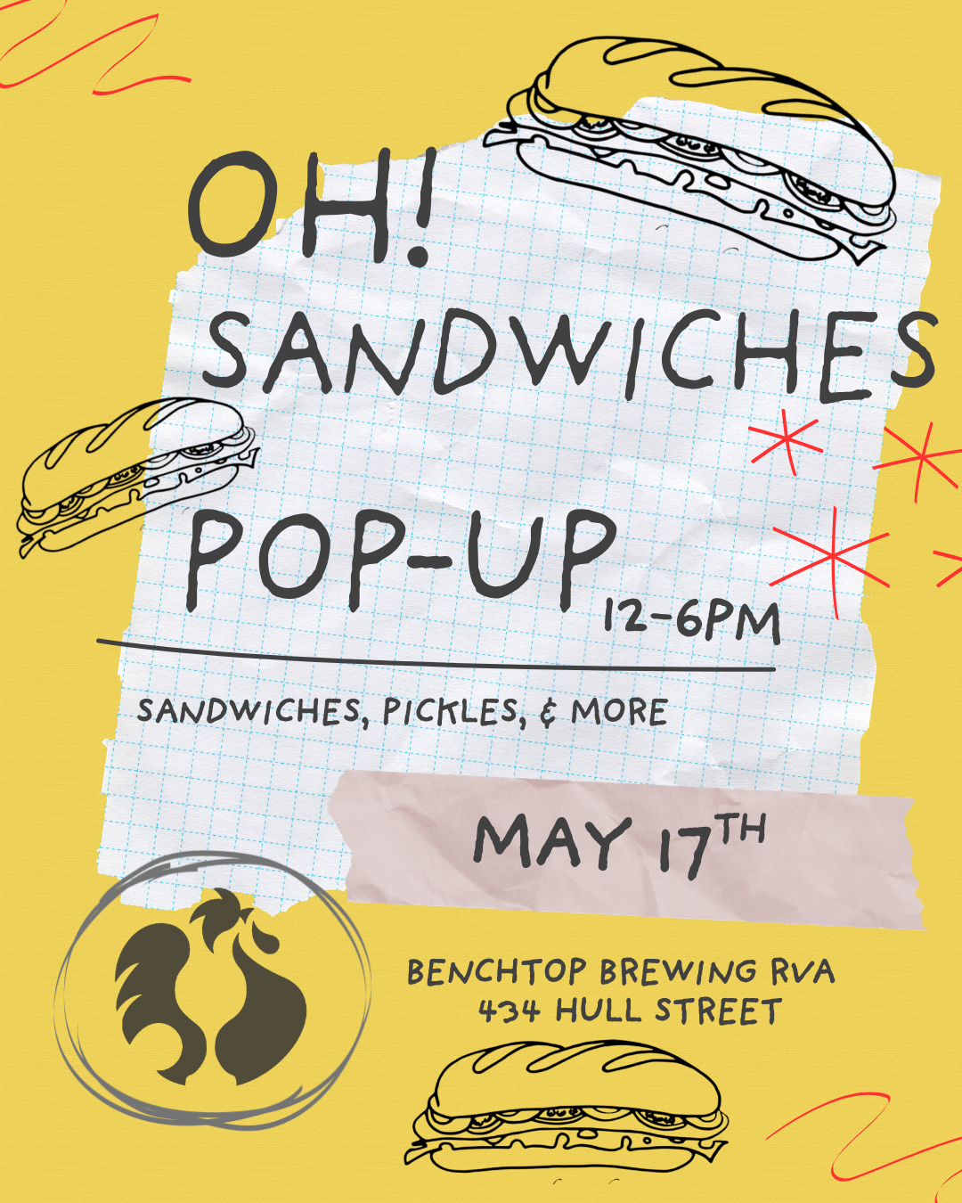 Black and White Illustrated Pop-Up Market Instagram Post (3)