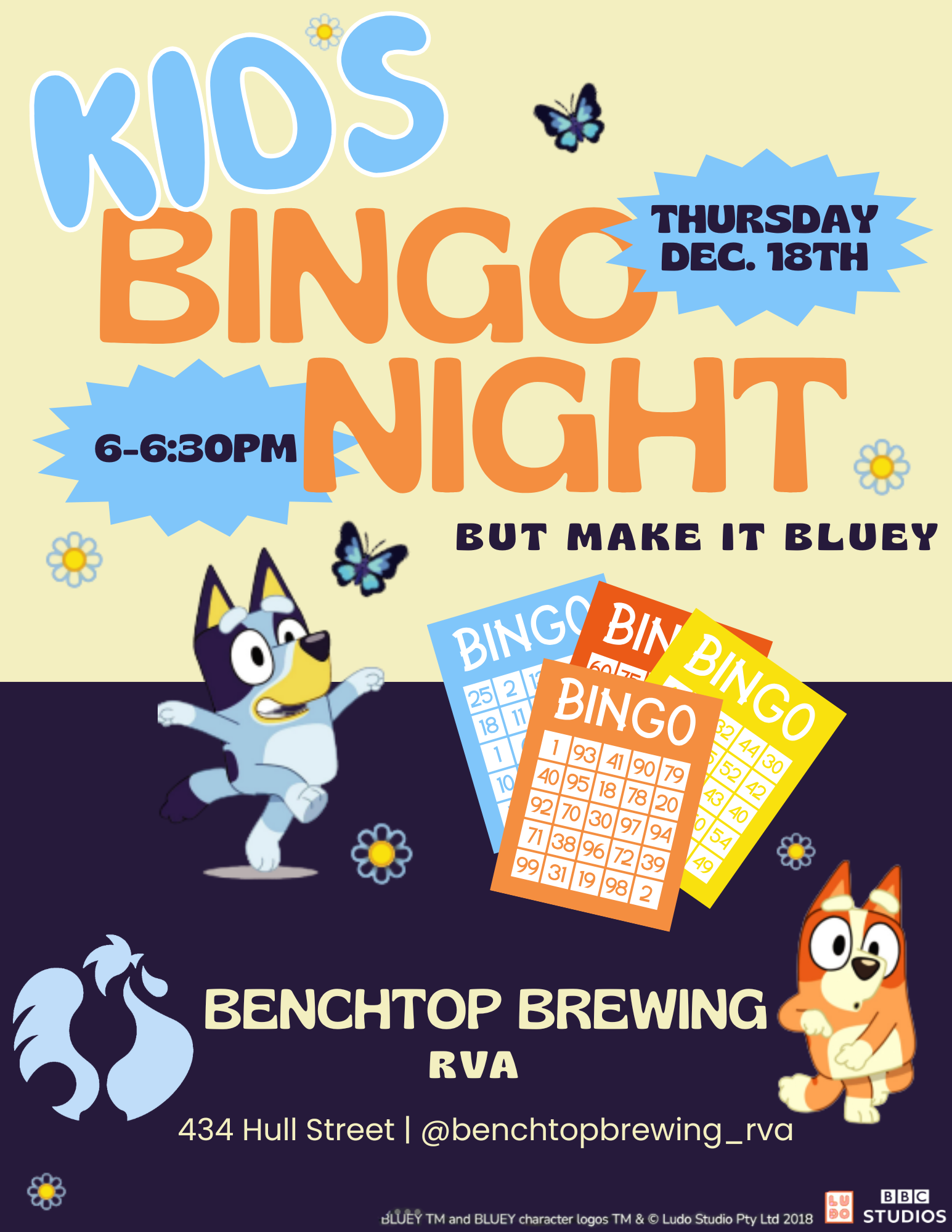 Kids BINGO Night, but make it Bluey