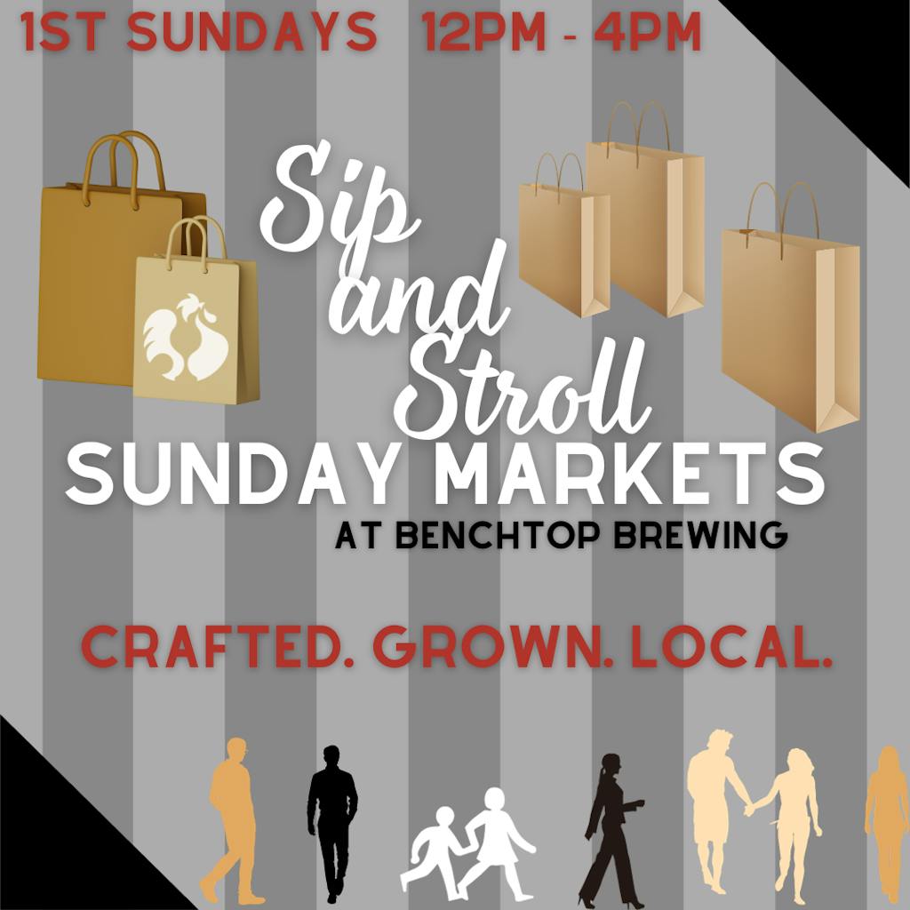 Sip and Stroll Sunday Market Graphic