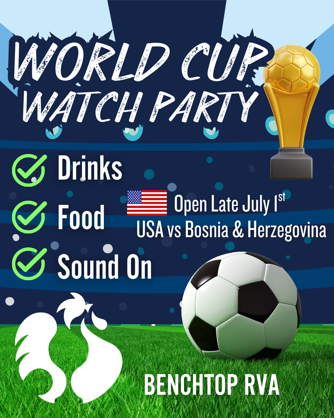 World Cup Games at Benchtop Brewing RVA