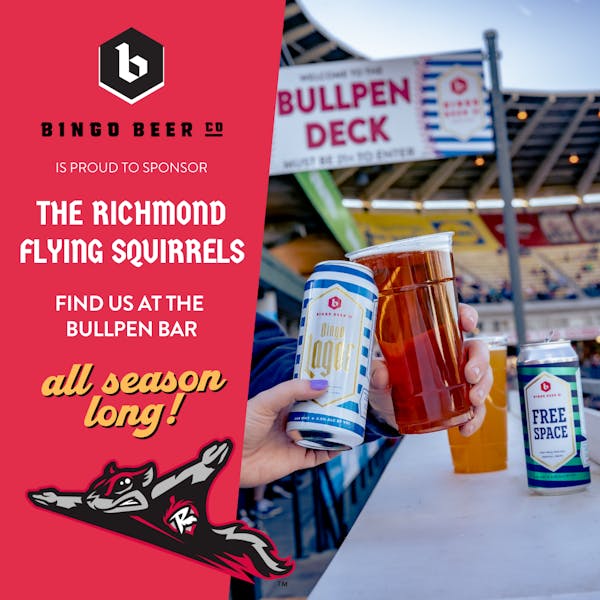 Bingo and Richmond Squirrels Baseball – Visit us at The Diamond Bullpen Bar