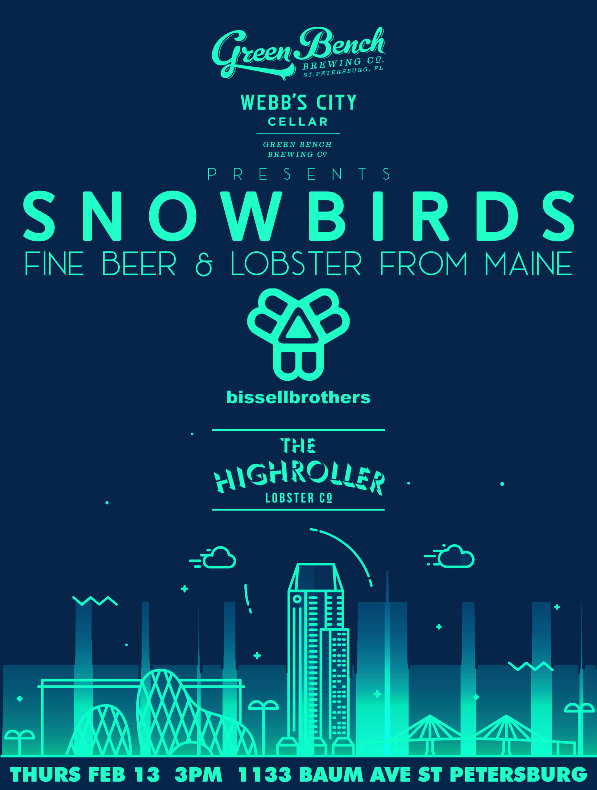 Bissell Brothers at Green Bench Brewing Co. with Highroller Lobster Co