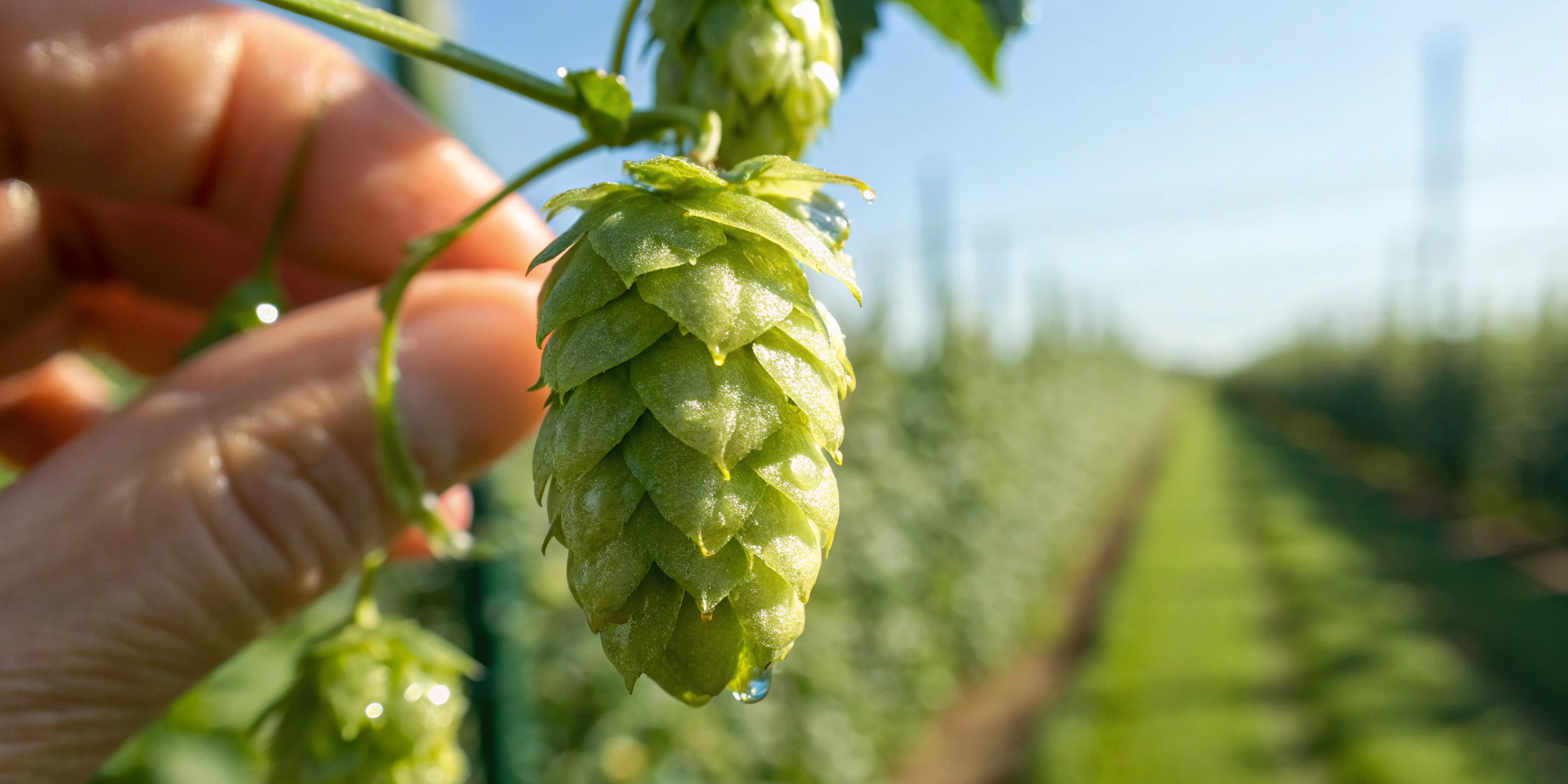A fresh hop cone, key to understanding why the brewing process is called dry hopping.