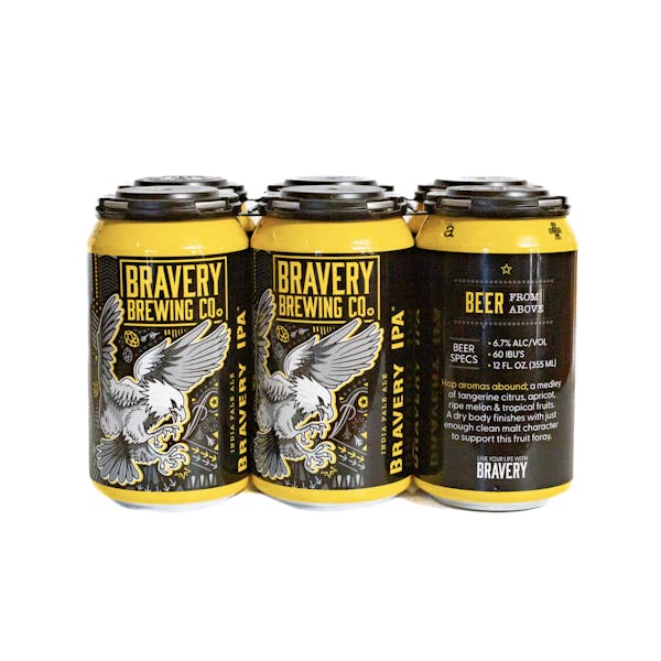 BraveryArchive canned six pack of Bravery IPA