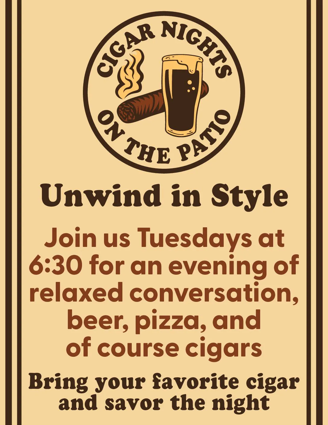 Flier showing event details.