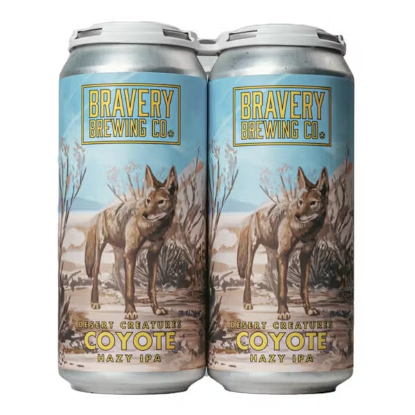 canned four pack of Coyote hazy IPA