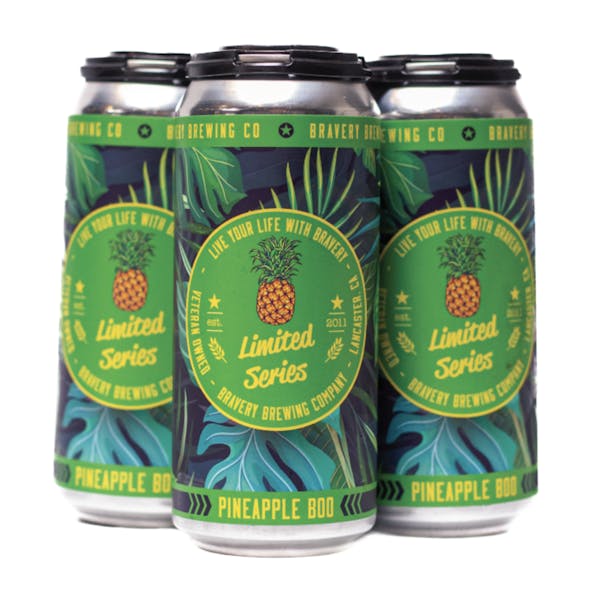 PineappleBooUpdate canned four pack of Pineapple Boo pineapple wheat ale