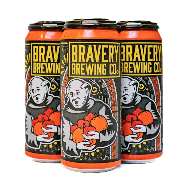 PumpkinApple Canned four pack of Pumpkin Apple Pie on a white background