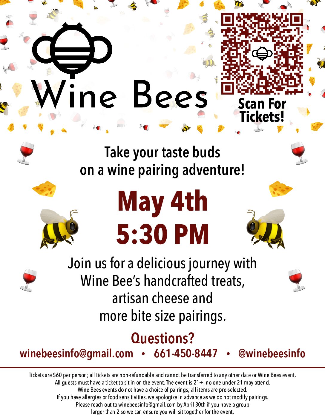 Wine Bees May 4th flyer