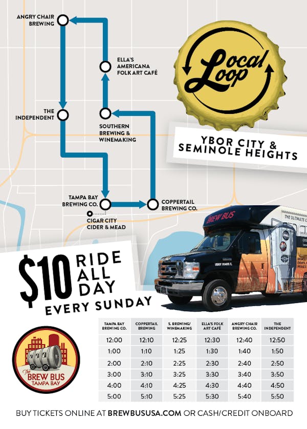 Updated Local Loop Route: Seminole Heights – Ybor City
