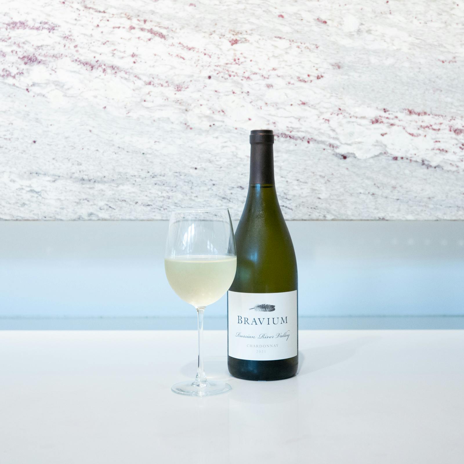 Chardonnay Chardonnay wine in bottle and glass