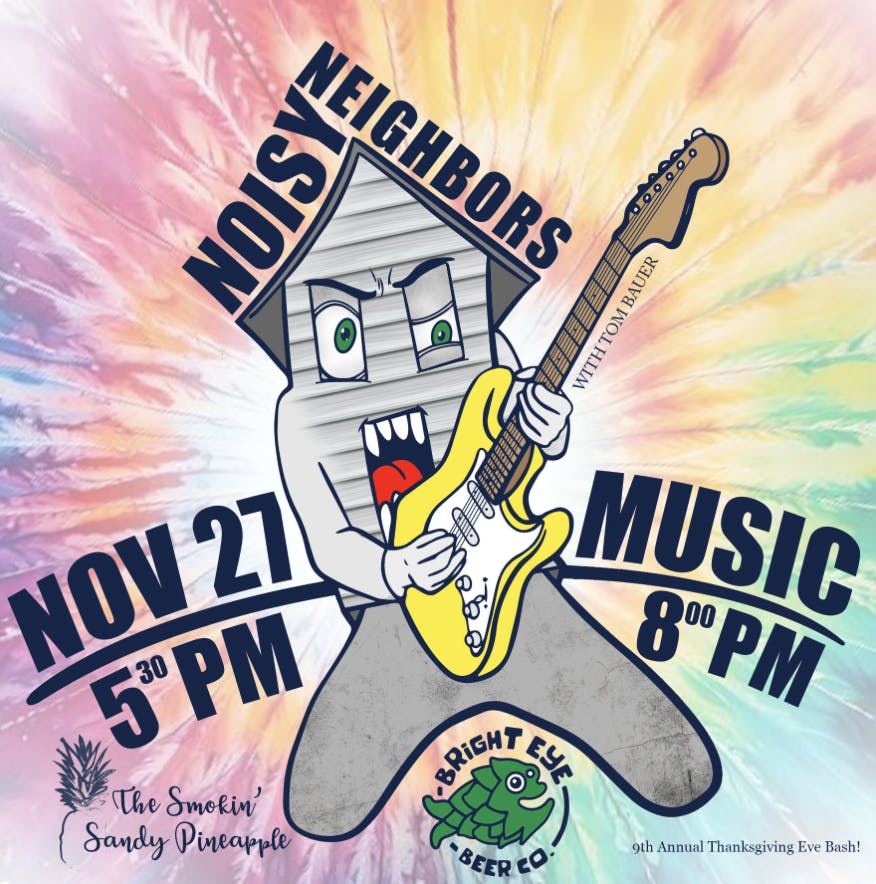 house logo with a guitar in hand