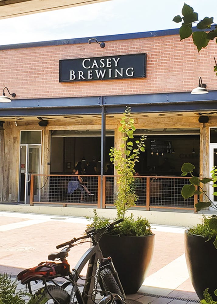 Casey Brewing taproom with outside seating area