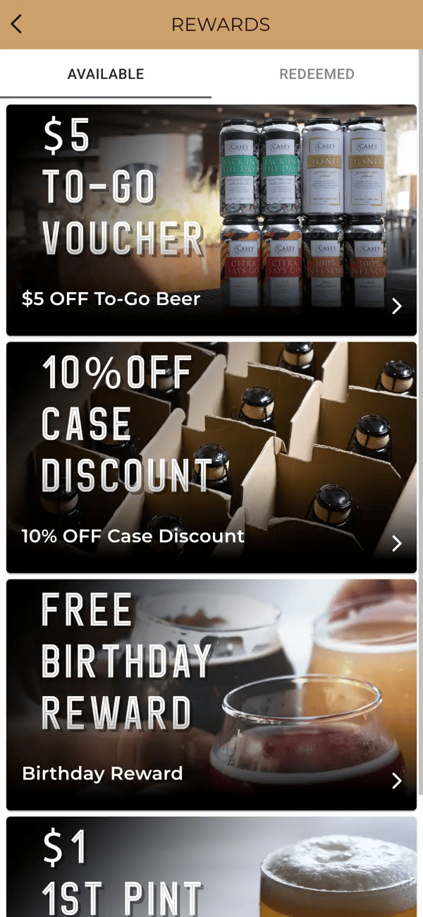 casey brewing app screenshot