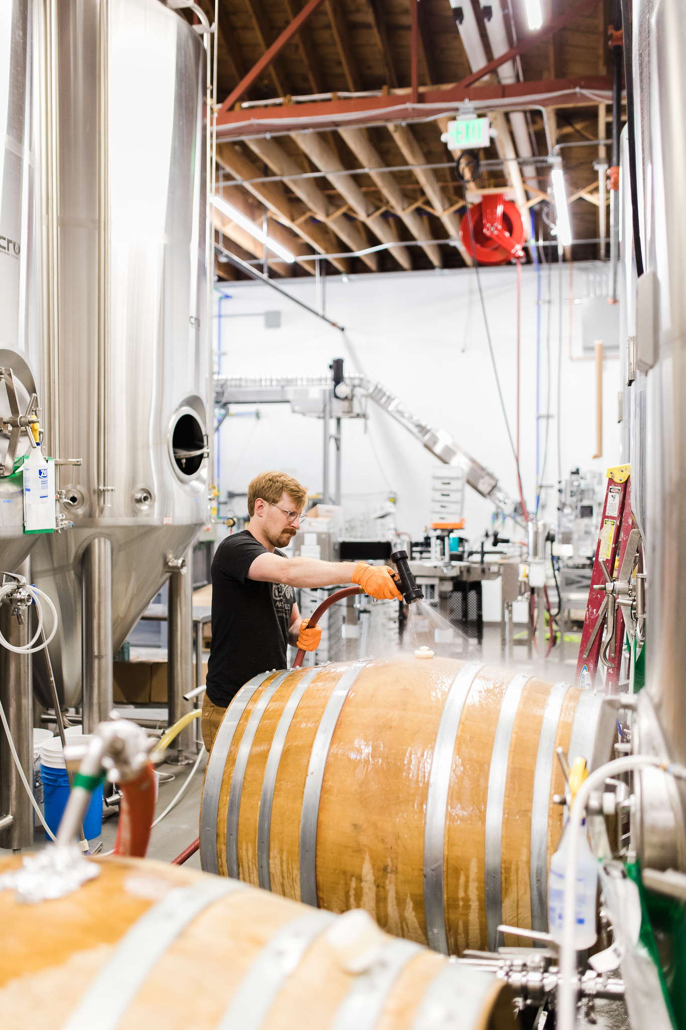 Spraying down puncheons