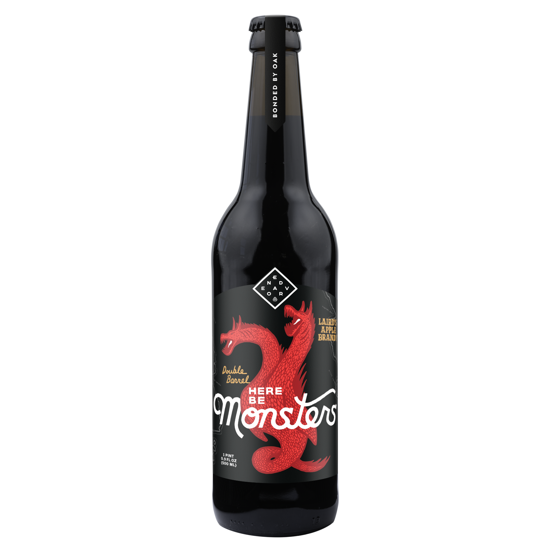 Laird's Double Barrel Here Be Monsters bottle mockup
