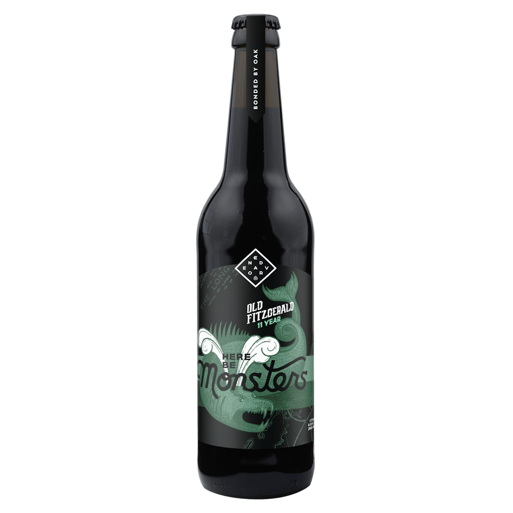 Here Be Monsters - 11 Year Old Fitzgerald bottle mockup