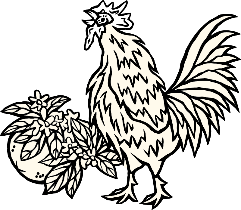 menu-drawing drawing of a rooster