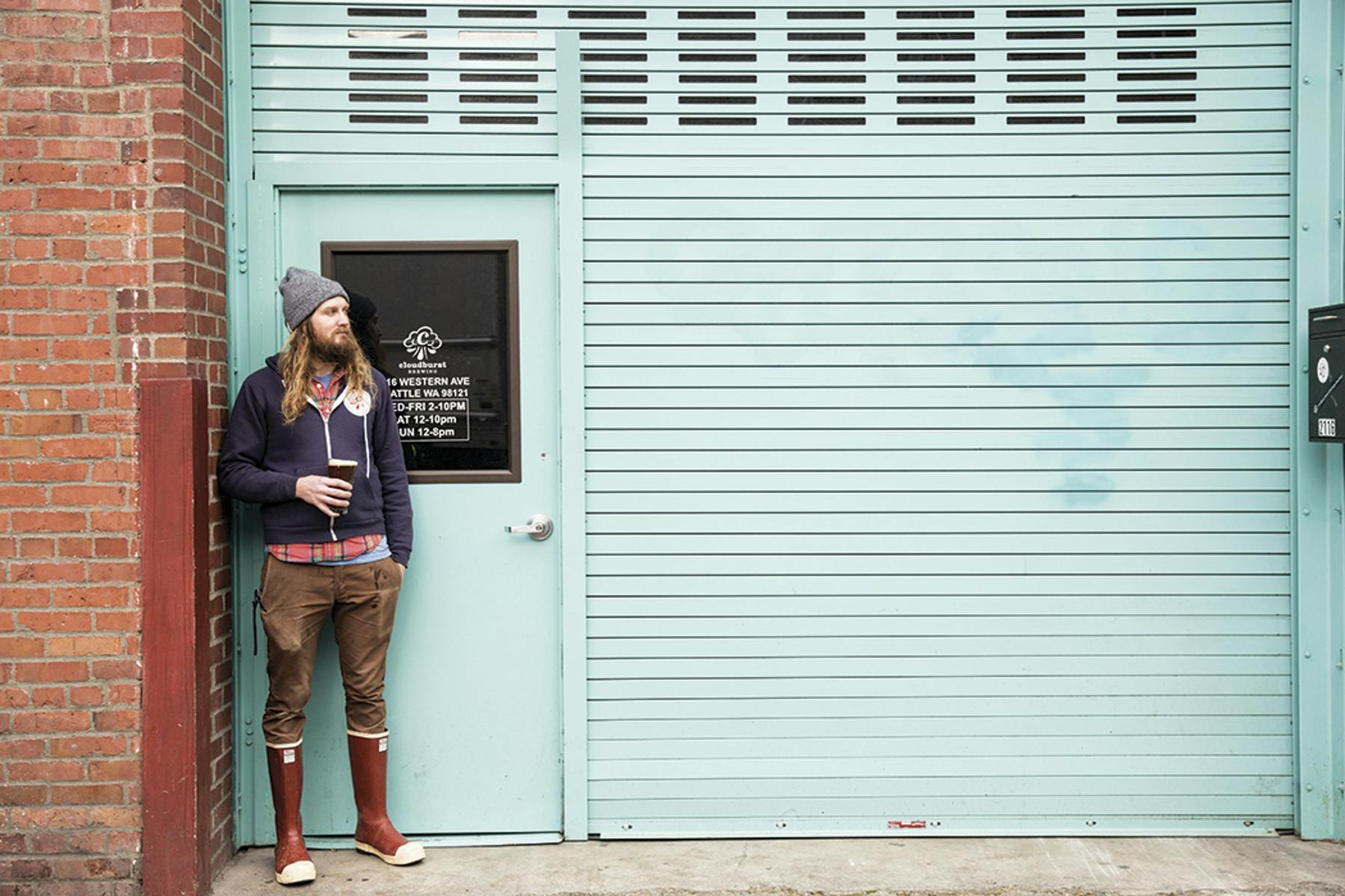 Brewer Steve Luke in front of his latest project, Cloudburst.