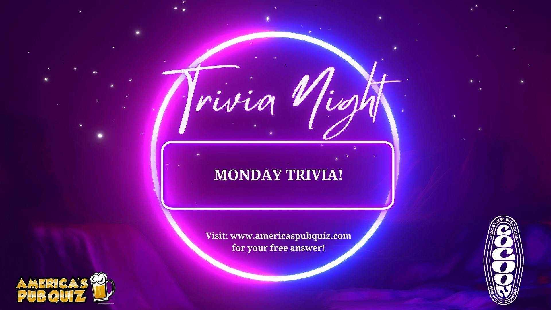 Monday Night Trivia with America’s Pub Quiz | Cocoon Brewing