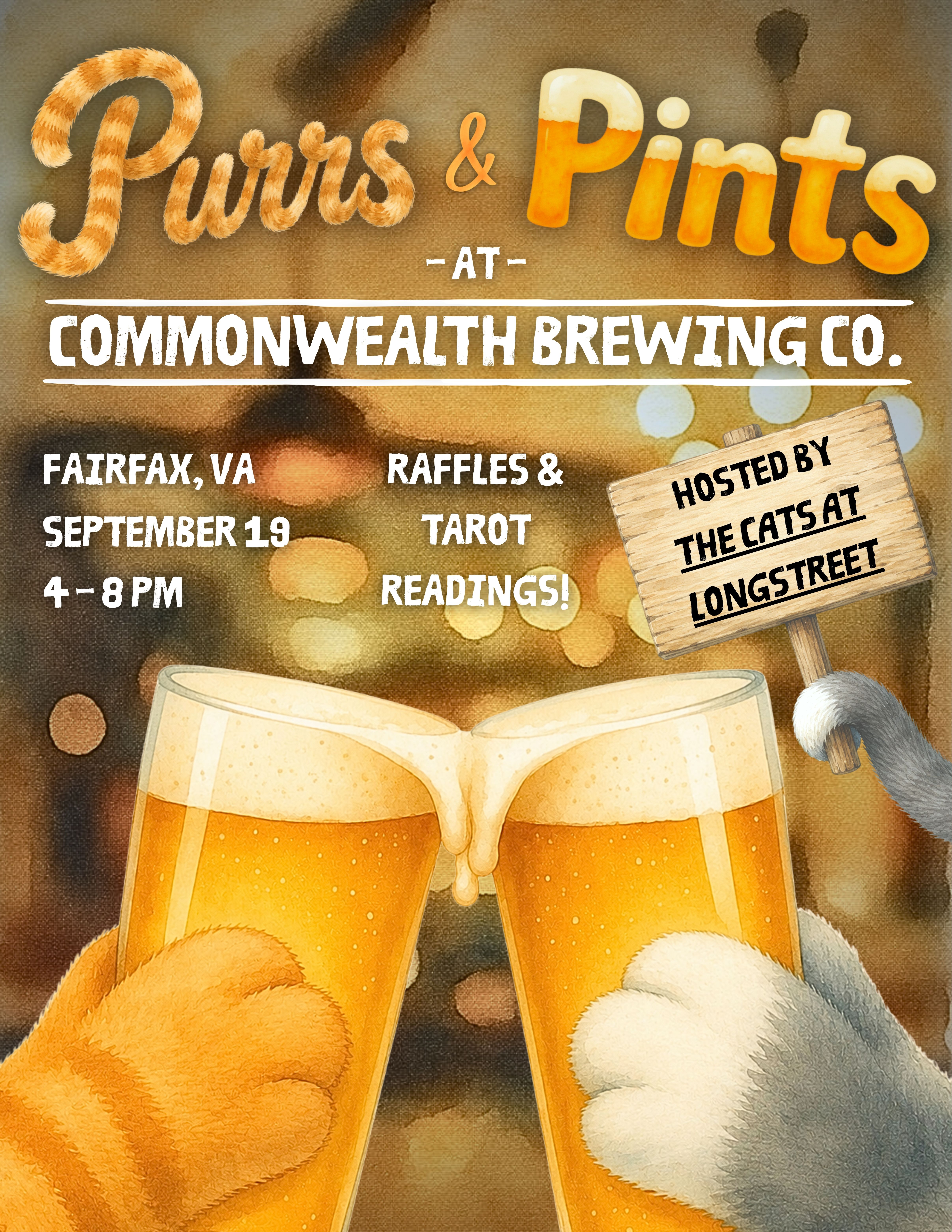 Purrs & Pints: The Cats At Longstreet Fundraiser Night
