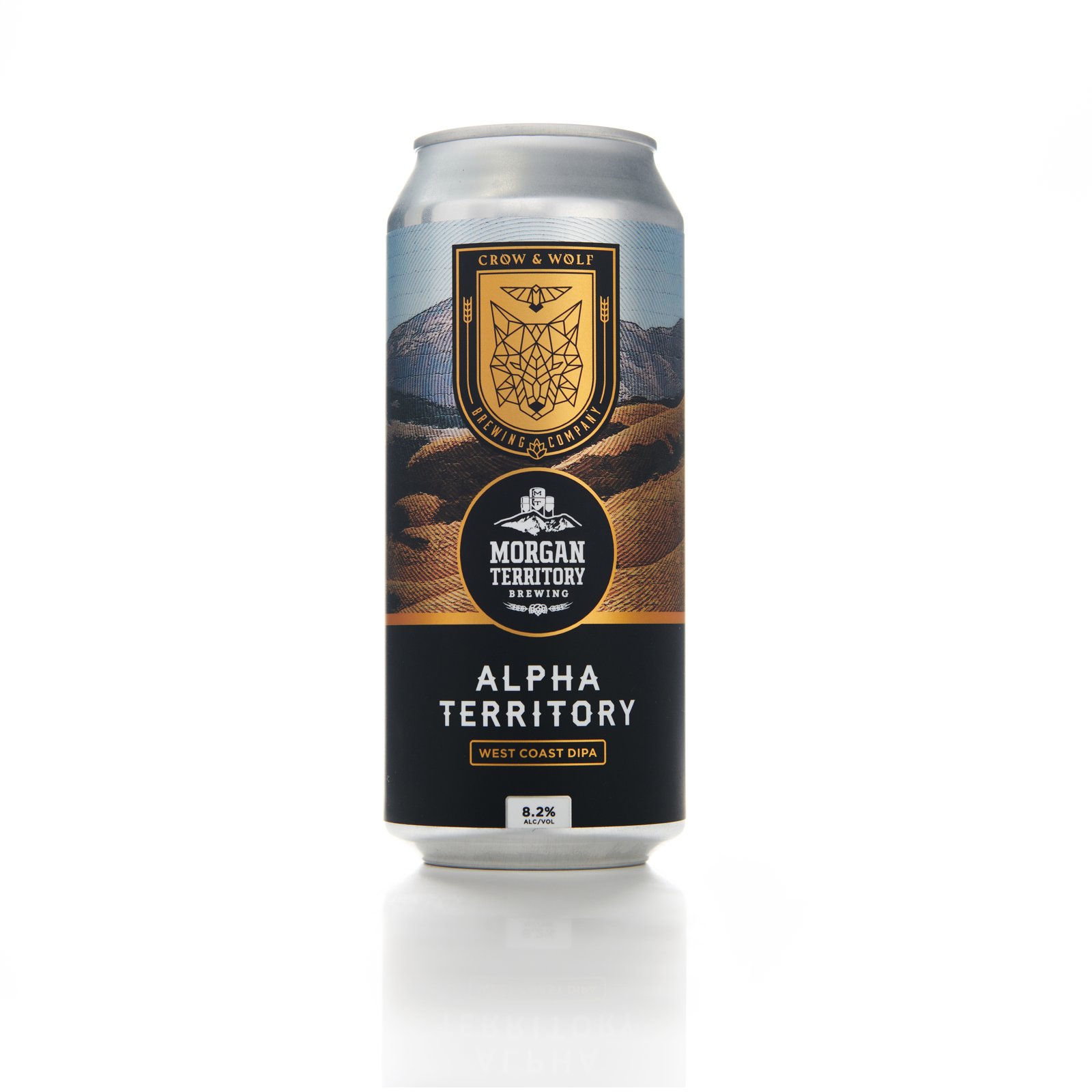 A can of Crow & Wolf Alpha Territory on a white background