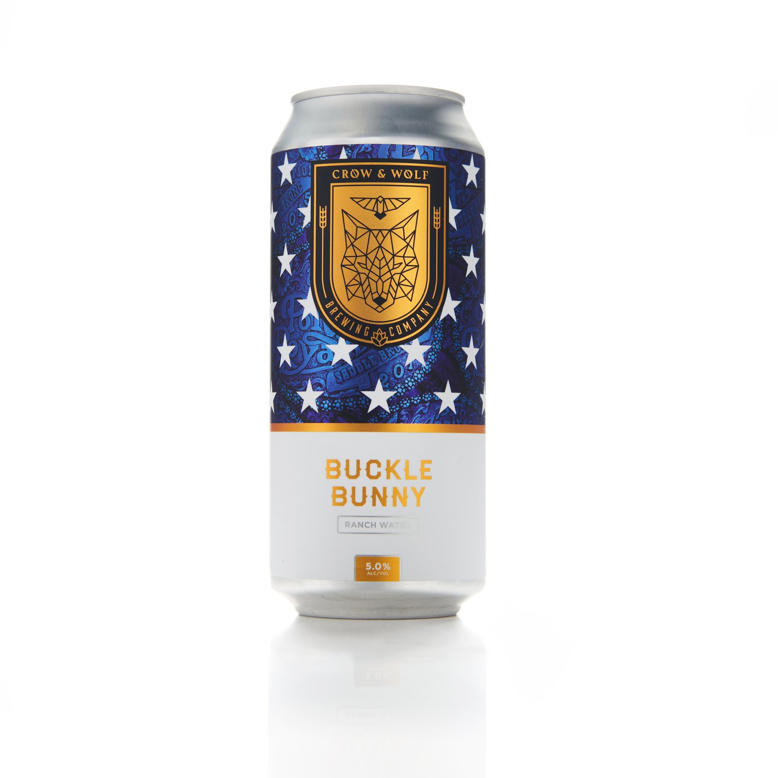 A can of Crow & Wolf Buckle Bunny on a white background