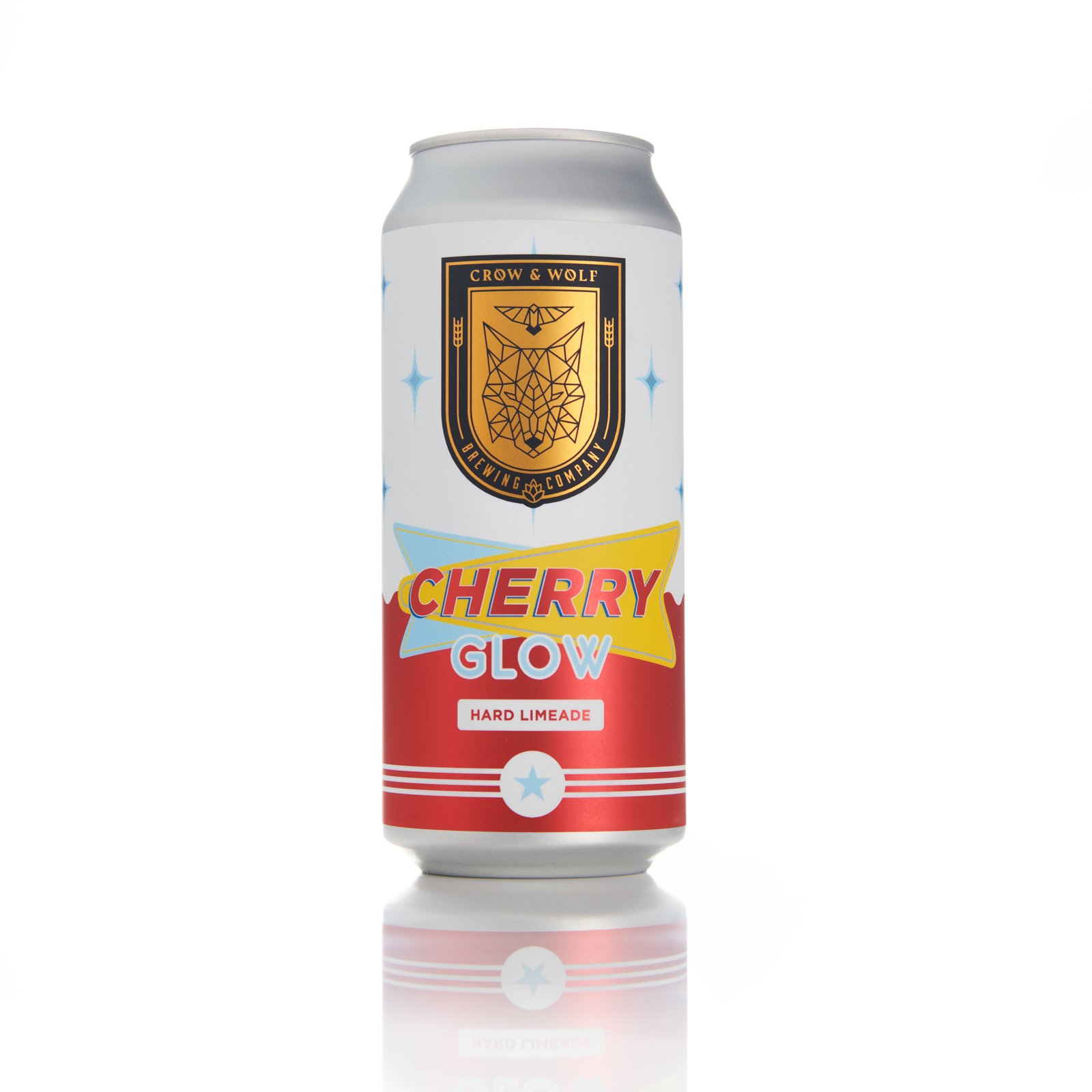 A can of Crow & Wolf Cherry Glow on a white background